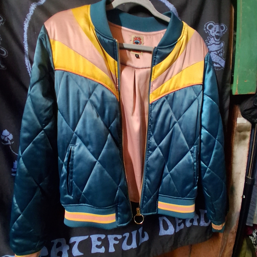Colorful Quilted Bomber Jacket